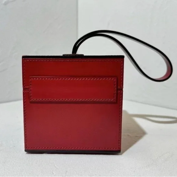 AUTHENTIC Moynat Calfskin Mini Vanity Case Clutch Red